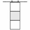 vidaXL Плъзгаща се врата с комплект обков Черно 76x205 cm