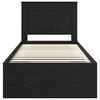 vidaXL Рамка за легло с таблото Черно 75 x 190 cm Солидно борово дърво