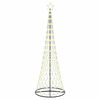 vidaXL LED Коледна Елха Топло бяло 100.5 х 100.5 х 302.5 см Метал