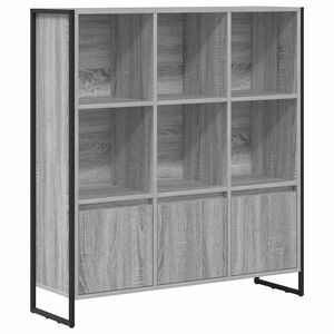 vidaXL Шкаф за книги 99,5 x 30 x 108 см Инженерна дървесина Сив Сонома