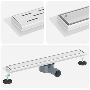 vidaXL Душ канал 2-в-1 с 360&deg; сифони Сребрист 60 cm