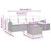 vidaXL Градински Софа Комплект 6 pcs Сив полиратан