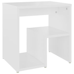 vidaXL Нощно шкафче, бяло, 40x30x40 см, инженерно дърво