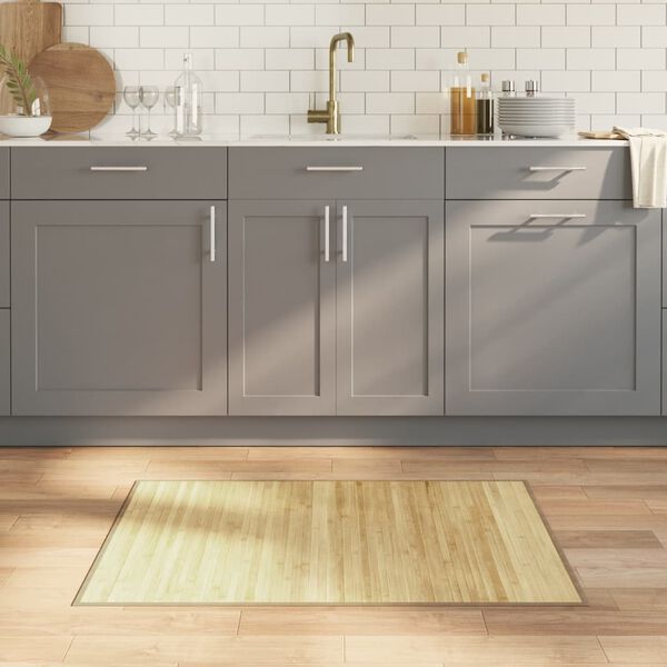 vidaXL Килим, правоъгълен, светъл натурален, 70x100 см, бамбук