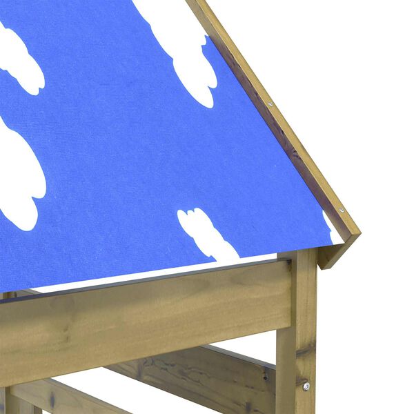 vidaXL Игрална кула Кафяво Солидна импрегнирана дървесина