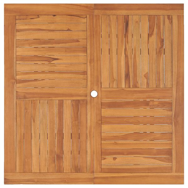 vidaXL Градинска трапезна маса, 110x110x75 см, тик масив