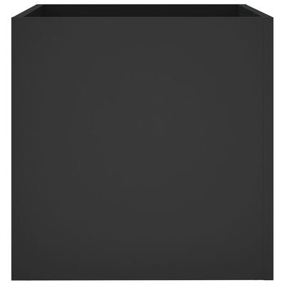vidaXL Плантерна кутия, черна, 40x40x40 см, инженерно дърво