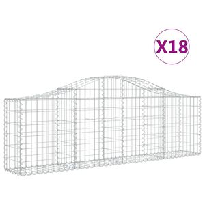 vidaXL Габионни кошници арка 18 бр 200x30x60/80 см поцинковано желязо