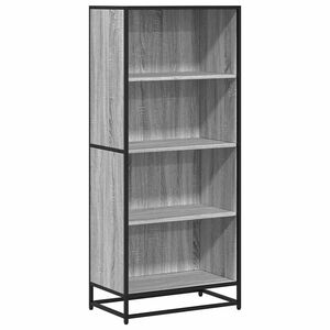 vidaXL Библиотека, сив сонома, 60x35x139 см, инженерно дърво