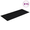 vidaXL Изтривалки за стълби, самозалепващи се, 15 бр., 60x25 см, черни, правоъгълни
