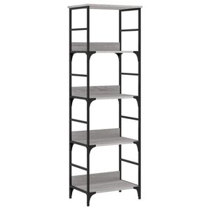 vidaXL Етажерка за книги сив сонома 50x33x153 см инженерно дърво