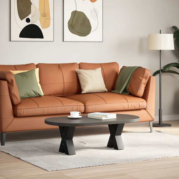 vidaXL Крака за масичка за кафе, X-образни, 2 бр., черни, 30 x (30-31) см, стомана