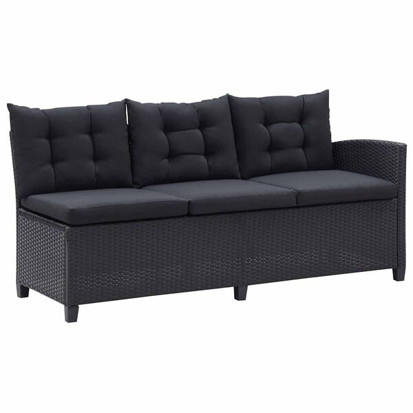 vidaXL Комплекти за външни мебели Черно полиратан