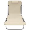 vidaXL Сгъваеми шезлонги 2 бр кремави текстилен и стомана