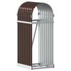 vidaXL Поставка за дърва, кафяв, 40x45x100 см, поцинкована стомана
