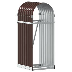 vidaXL Поставка за дърва, кафяв, 40x45x100 см, поцинкована стомана