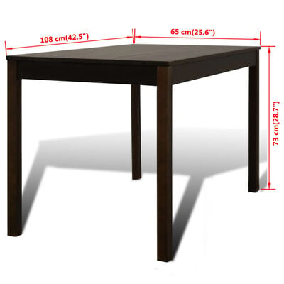 Дървена кухненска маса с 4 кафяви стола