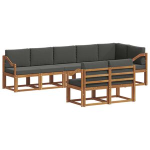 vidaXL Комплект дивани за открито 8 pcs Натурален и Антрацит