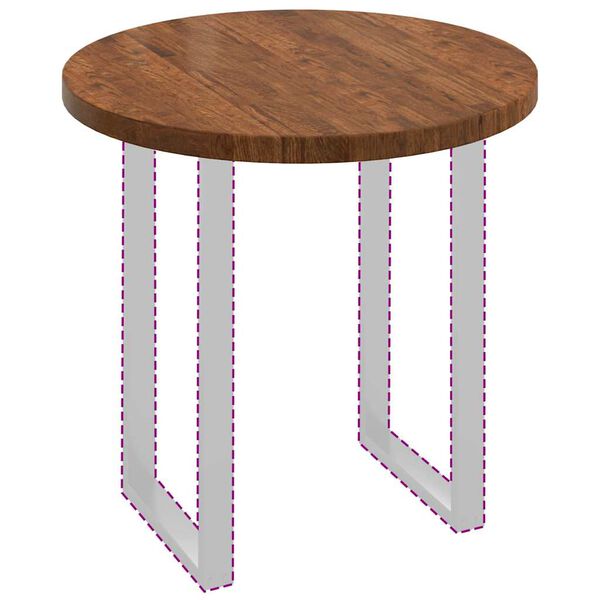 vidaXL Топ за маса Тъмнокафяв Ø 80 x 4 cm Солидно дъбово дърво