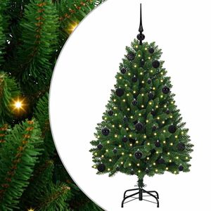 vidaXL С изкуствено коледно дърво 120 cm 150 LED светодиода Топло бяло