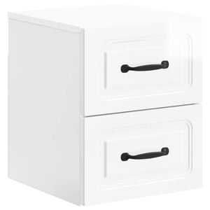 vidaXL Спален шкаф с монтаж на стена Бял гланц 34,5 x 33 x 40 см