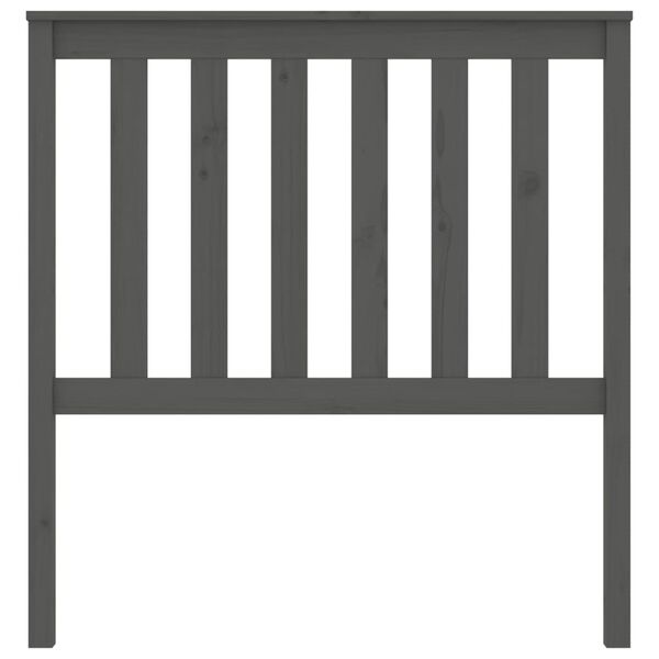 vidaXL Горна табла за легло, сива, 96x6x101 см, бор масив