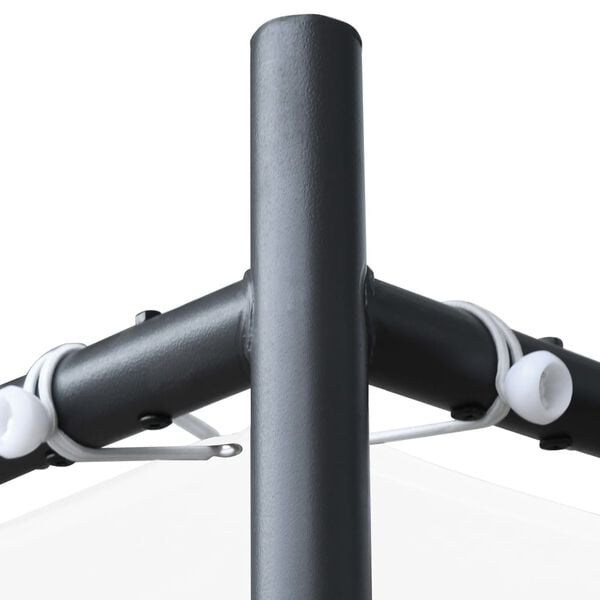 vidaXL Беседка с покрив, 4x4 м, бяла, 180 г/м²