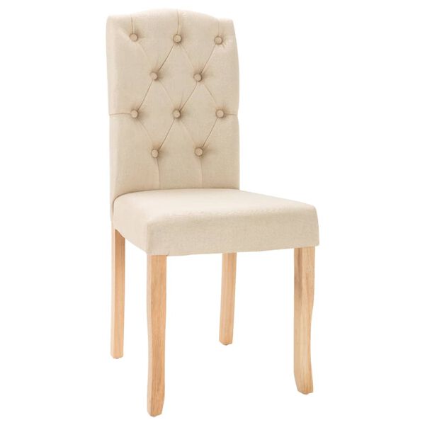 vidaXL Трапезни столове, 6 бр, кремави, плат