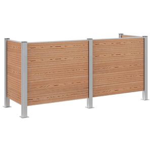 vidaXL Оградка за кошче Кафяво 237 x 85 x 115 см Алуминий и WPC
