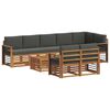 vidaXL Комплекти дивани с възглавница 9 pcs Натурален и Антрацит