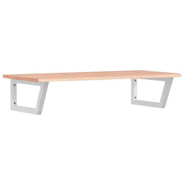 vidaXL Стенен рафт за мивка, стомана и масивно дърво дъб