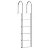 vidaXL Стълба за кей с 5 стъпала Сребрист 45 &times;11,5 &times;190 см Алуминий