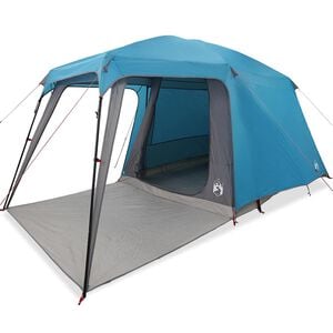 vidaXL Палатка за къмпинг с куполна веранда за 5 души Blue Waterproof