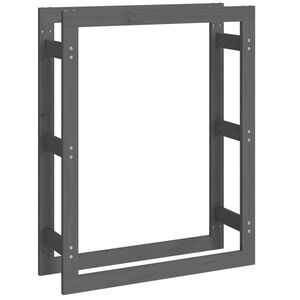 vidaXL Поставка за дърва за огрев сива 80x25x100 см масивно дърво бор