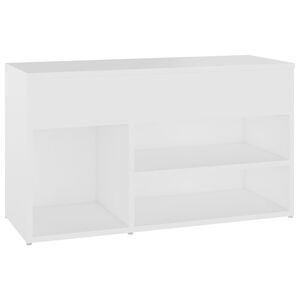 vidaXL Пейка за обувки, бяла, 80x30x45 см, инженерно дърво