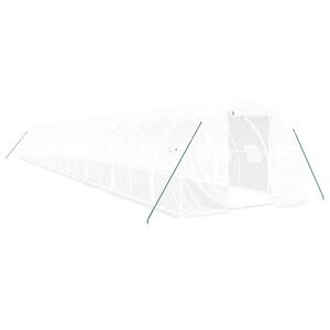 vidaXL Оранжерия със стоманена рамка бяла 54 м&sup2; 18x3x2 м