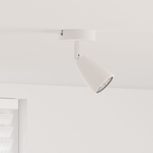 vidaXL Таванен спот Бяло 8 x 8 x 14.5 см Стомана