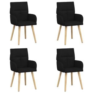 vidaXL Обедени столове 4 pcs Текстил Черно 60 x 56 x 96 см