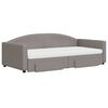 vidaXL Канапе с изтеглящо легло и чекмеджета таупе 100x200 см плат