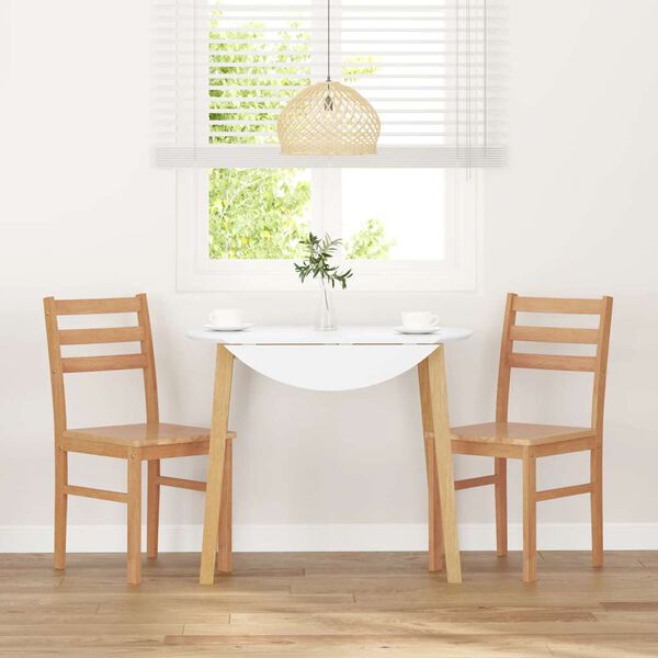 vidaXL трапезни столове 2 бр. масивна дървесина гума