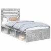 vidaXL Рамка за легло Бетоново сиво 90 x 190 cm Солидно борово дърво