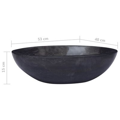 vidaXL Черна мивка, 53x40x15 см, мрамор