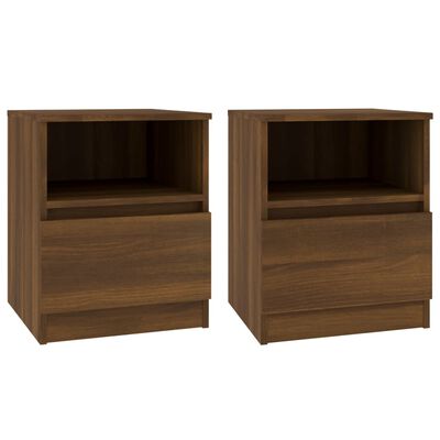 vidaXL Нощни шкафчета, 2 бр, кафяв дъб, 40x40x50 см, инженерно дърво