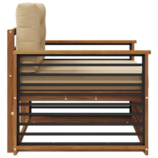 vidaXL Комплект дивани за открито Солидно акациево дърво и полиестер