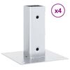 vidaXL Основи за стълбове, квадратни, 4 бр., сребърни, 46x46 мм, поцинкована стомана