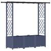 vidaXL Повдигнато легло с решетка и покривка Сиво 162,5 x 40 x 136 см