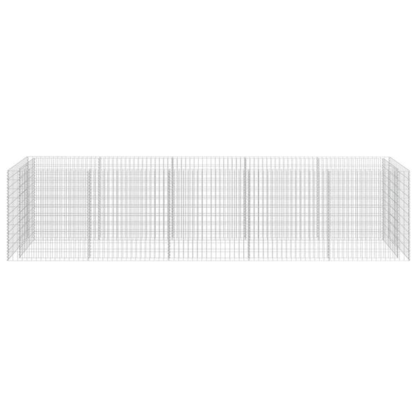 vidaXL Габион повдигната леха, поцинкована стомана, 450x90x100 cм