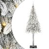 vidaXL Коледно дърво с 300 LED светодиода Бяло 210 cm ПЕ и стомана