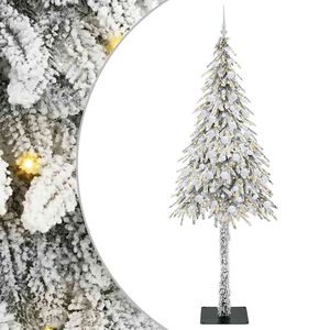 vidaXL Коледно дърво с 300 LED светодиода Бяло 210 cm ПЕ и стомана