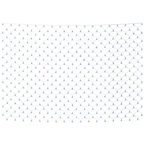 vidaXL Коледна светеща мрежа, синя, 3x2 м, 204 LED, за закрито/открито